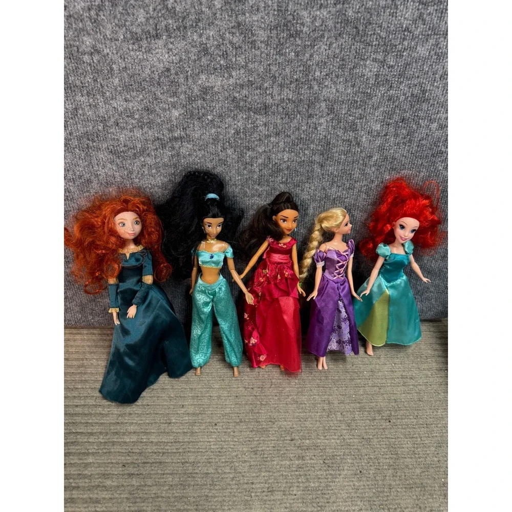 Disney Princess Doll Lot of 15 Ariel Cinderella Merida Jasmine Belle Anna Mulan